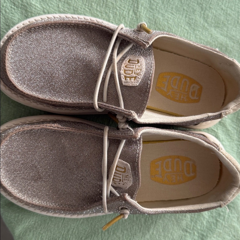 Hey Dude Kids Moccasins - Glittery Brown